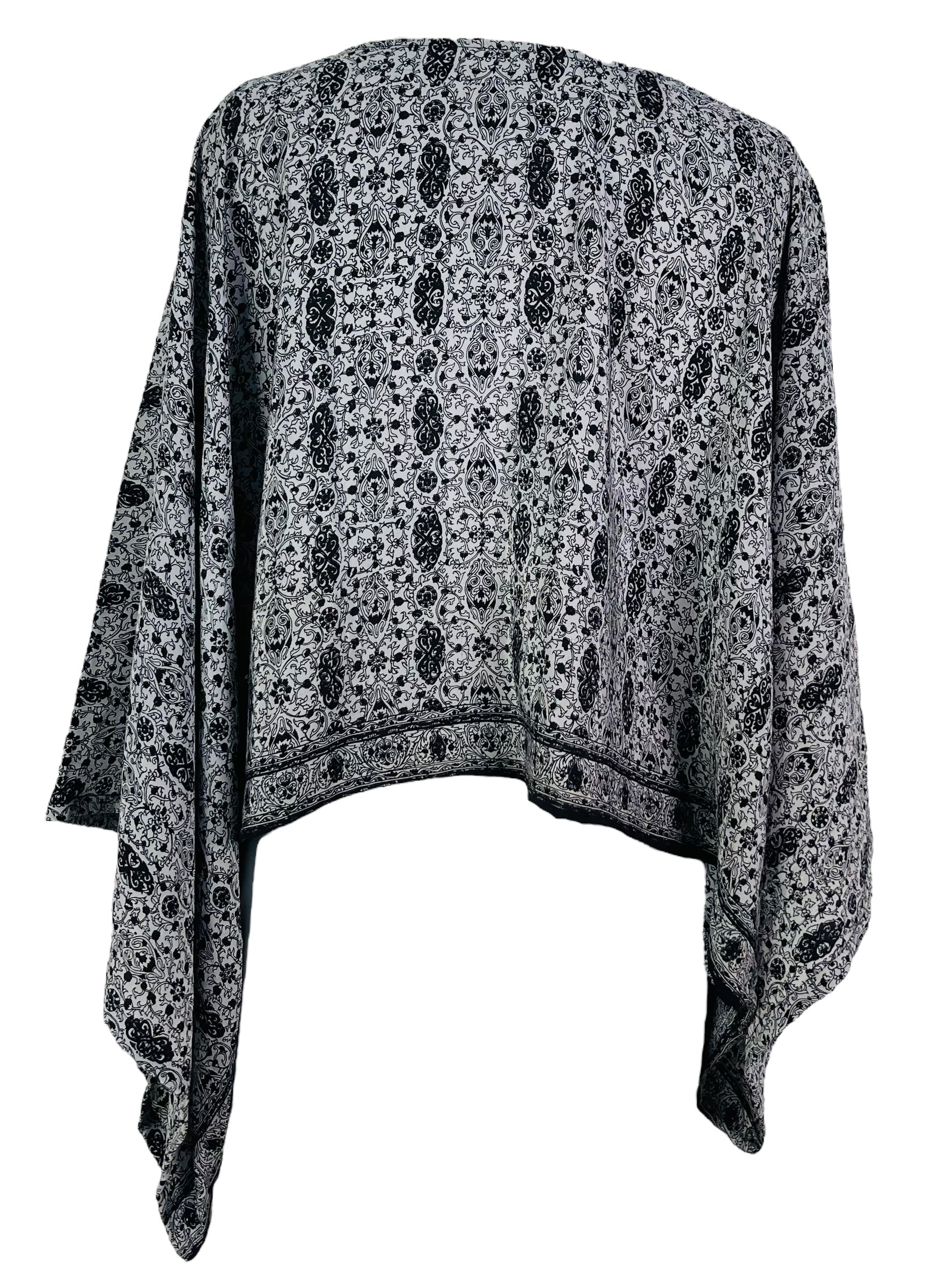 PRC7315 Avatar Pure Silk Kimono-Sleeved Top - Velora