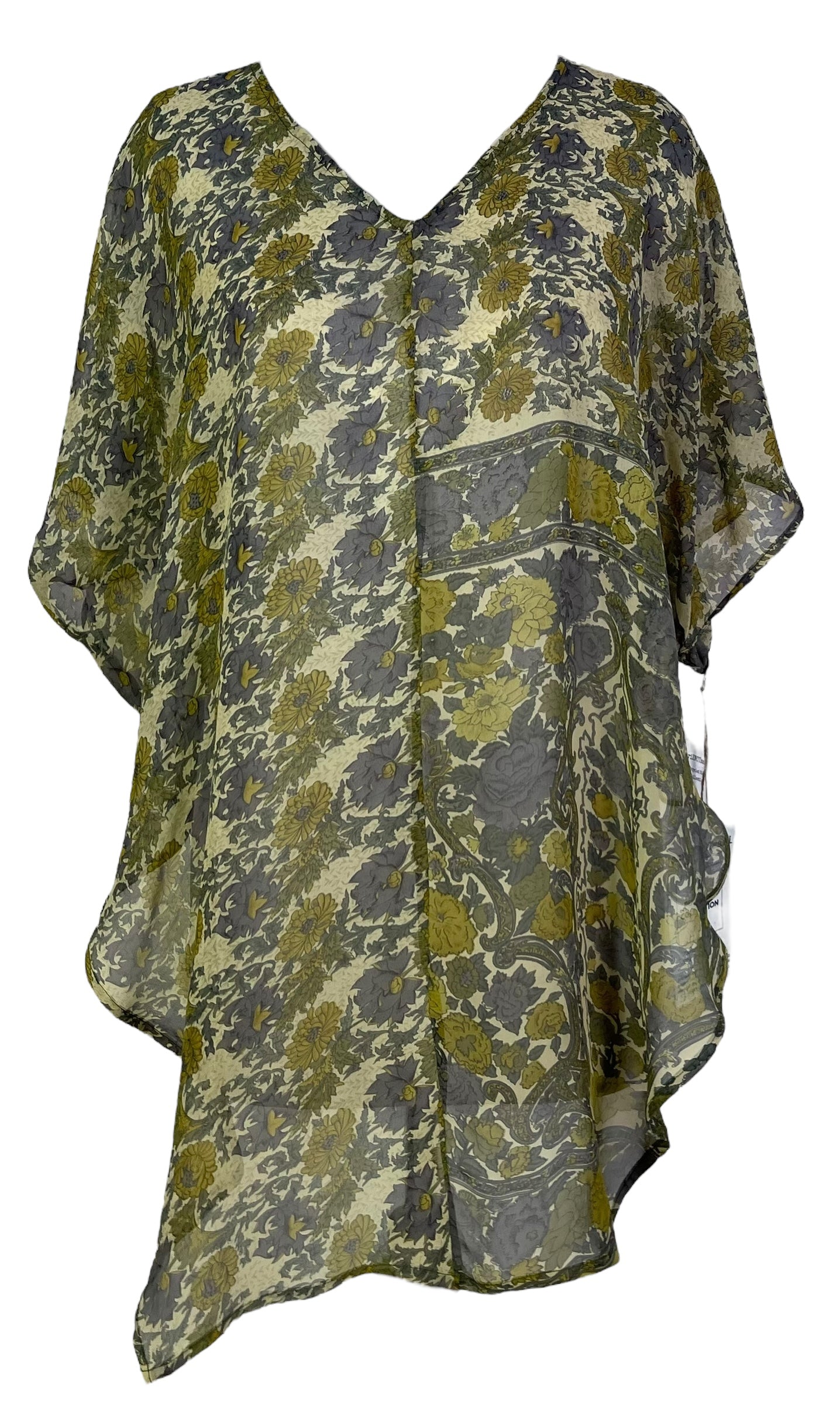 PRG6853 Sheer Avatar Pure Silk Waterfall Top - Velora