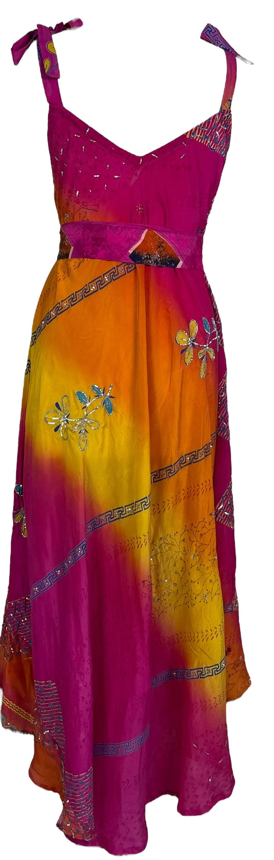 PRC7236 Avatar Pure Silk Maxi Dress with Belt - Velora