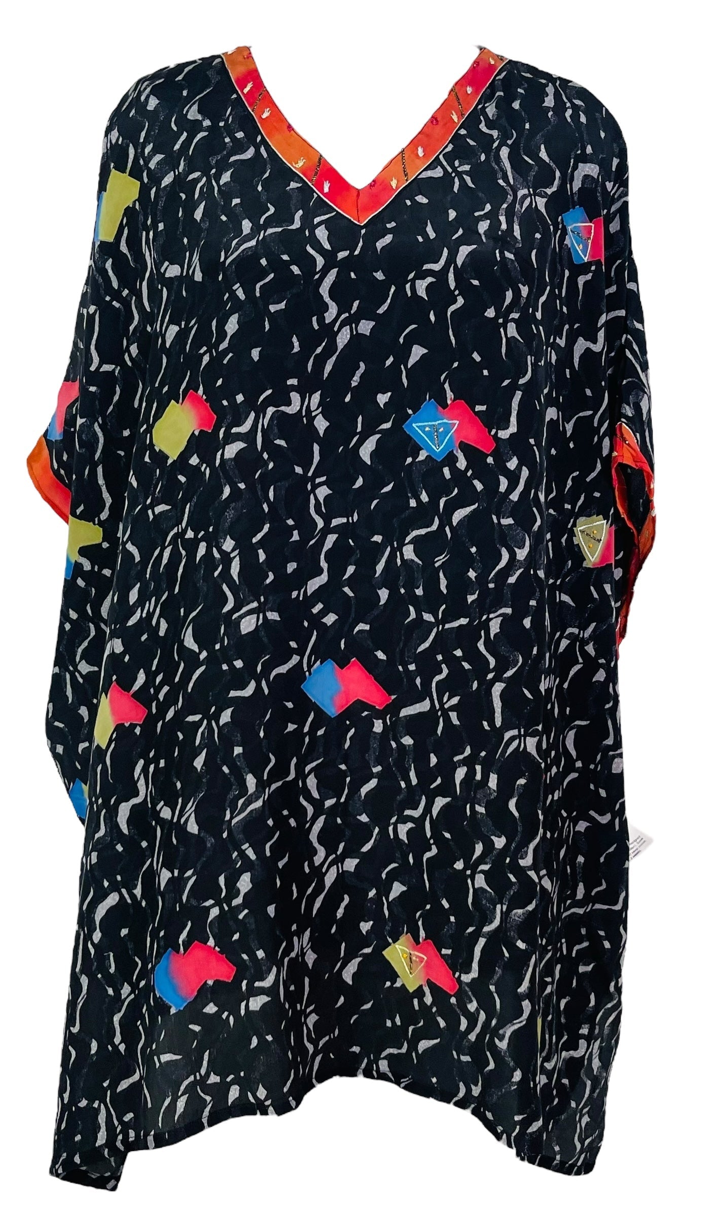 PRC7470 Avatar Pure Silk Short Kaftan Tunic with Slits - Velora