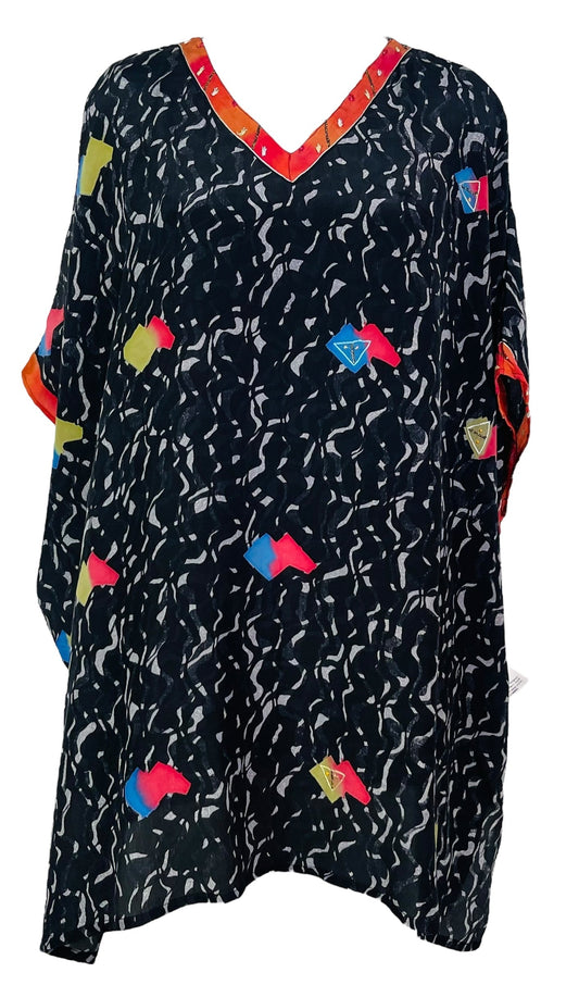 PRC7470 Avatar Pure Silk Short Kaftan Tunic with Slits - Velora