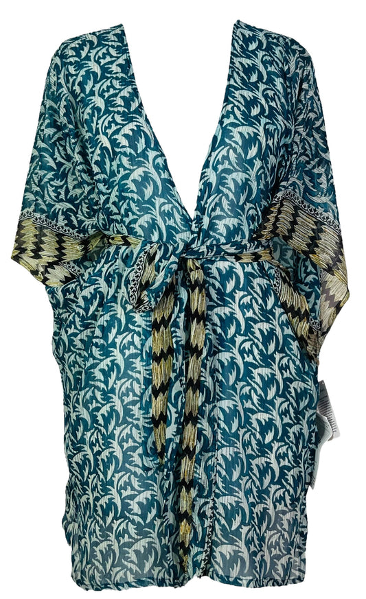 PRG7490 Sheer Avatar Pure Silk Kimono-Sleeved Jacket with Belt - Velora