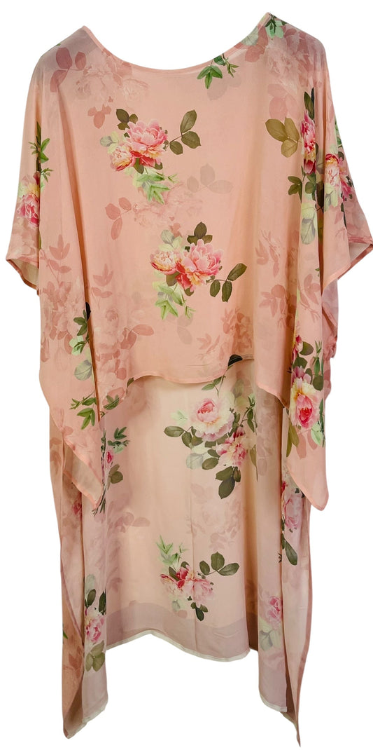 PRG7498 Sheer Avatar Pure Silk Hi Lo Top - Velora