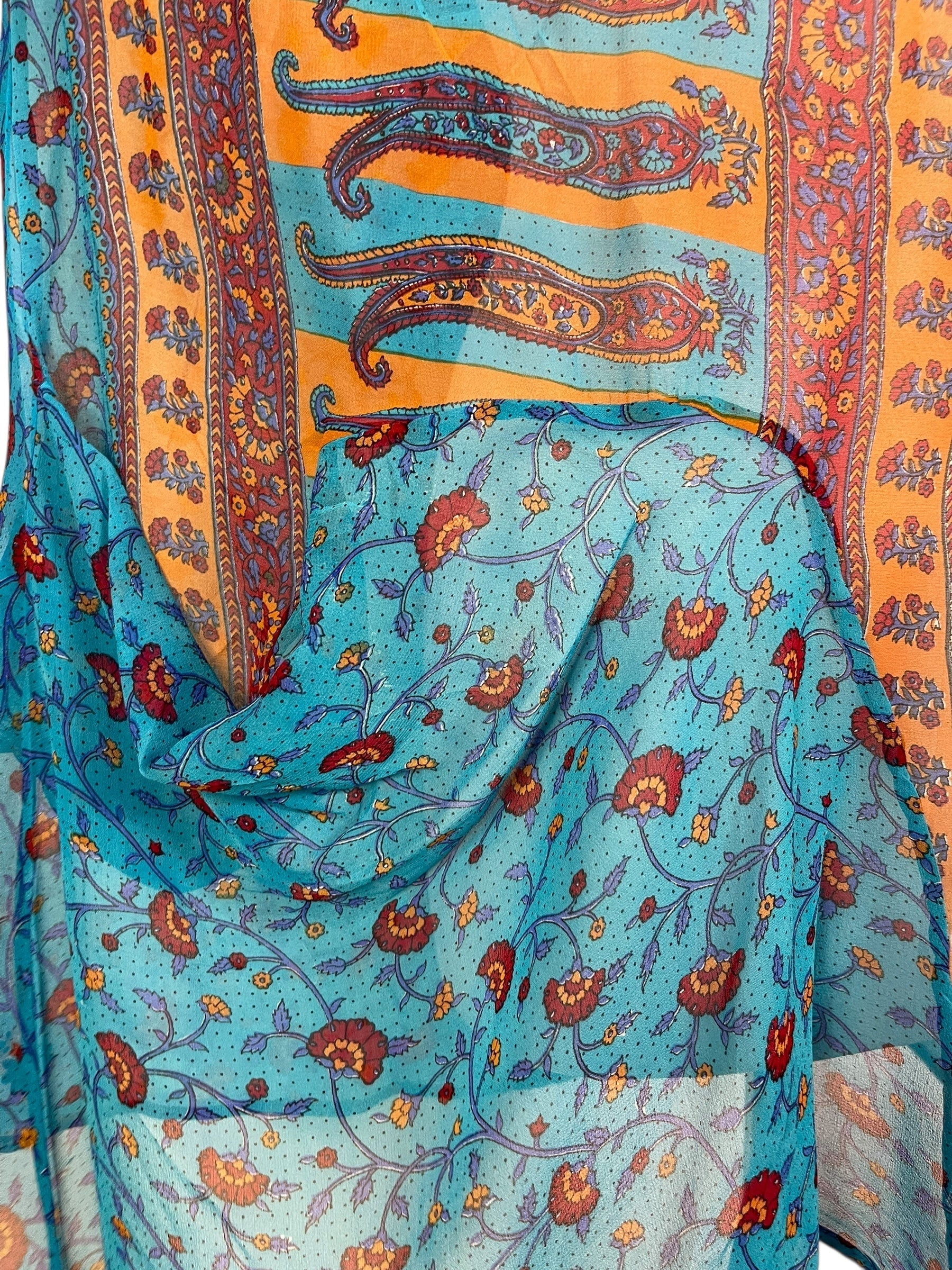 PRG6805 Sheer Avatar Pure Silk Self Pocket Tunic Dress - Velora