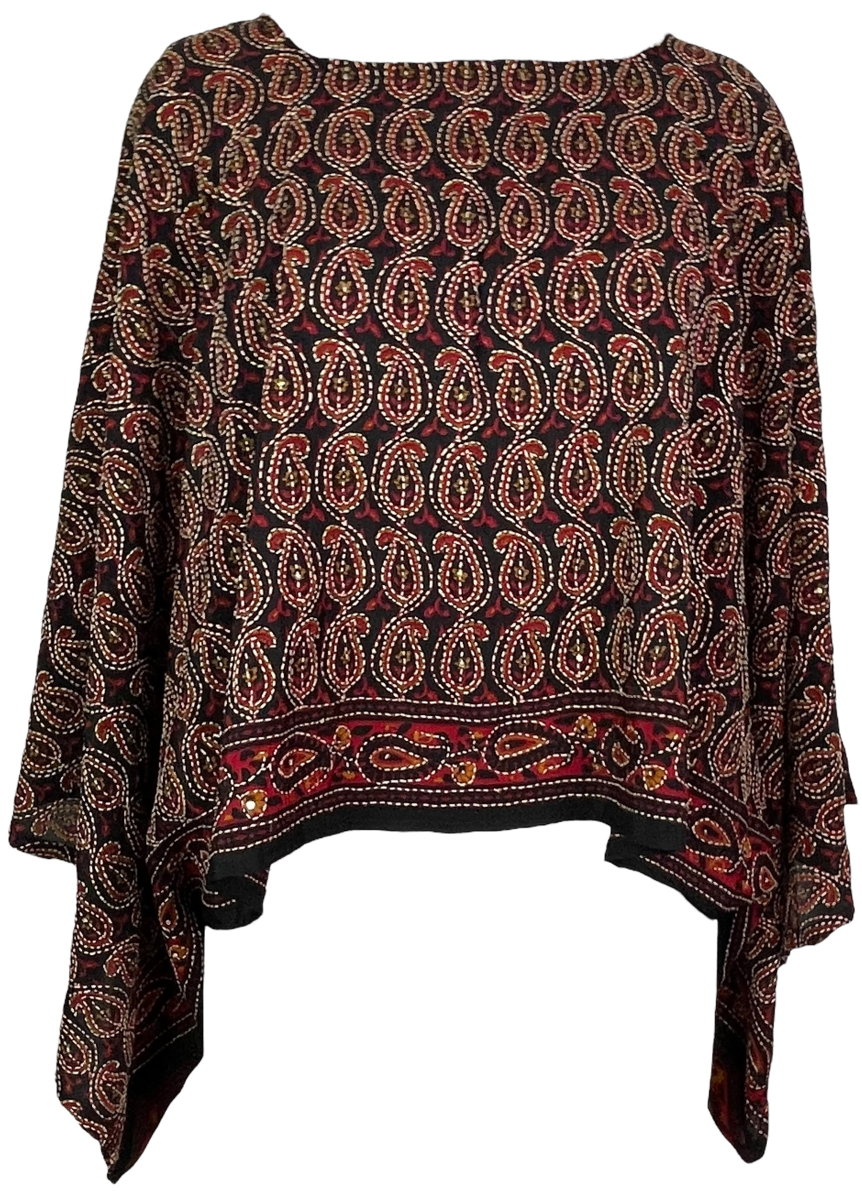 PRC7750Avatar Pure Silk Kimono-Sleeved Top - Velora