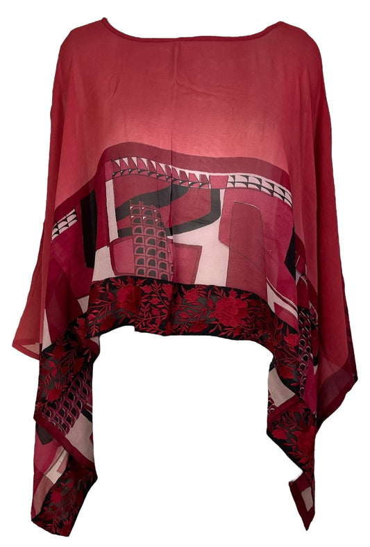 PRG7139 Sheer Avatar Pure Silk Capelet Poncho - Velora