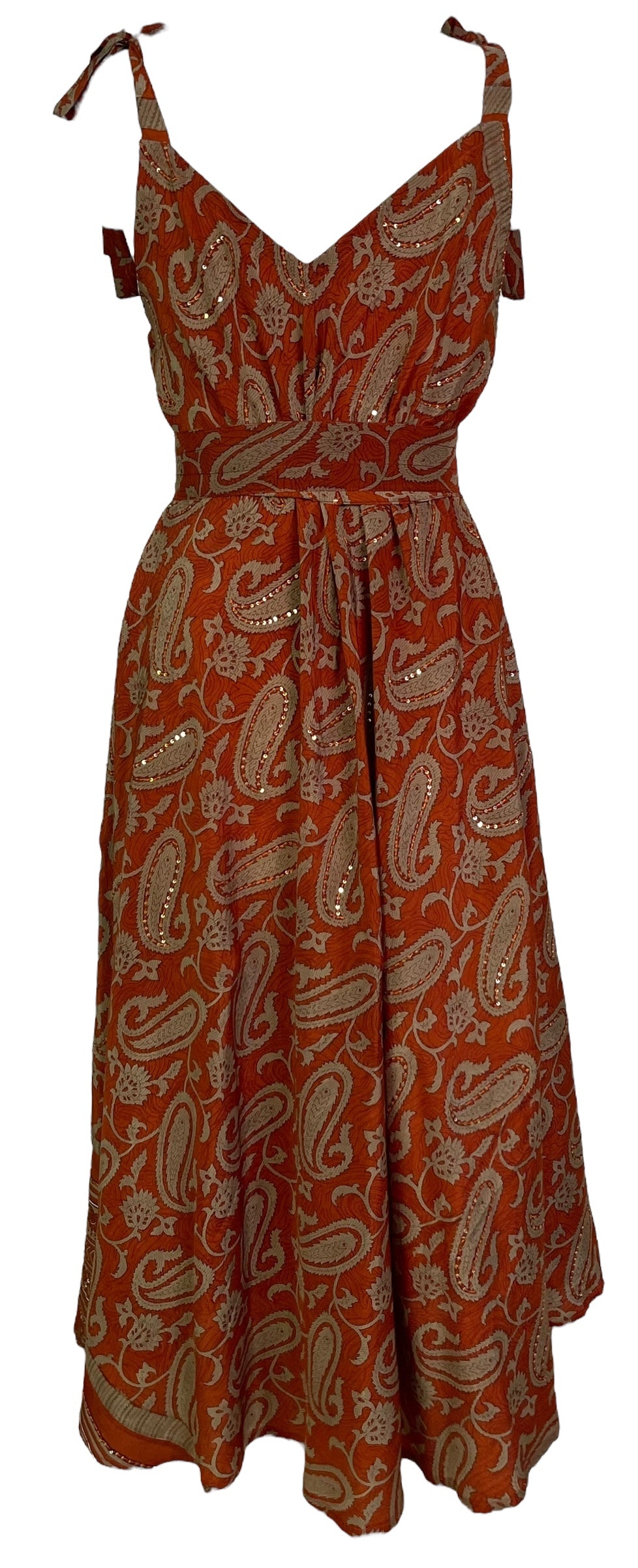 PRC7235 Avatar Pure Silk Maxi Dress with Belt - Velora