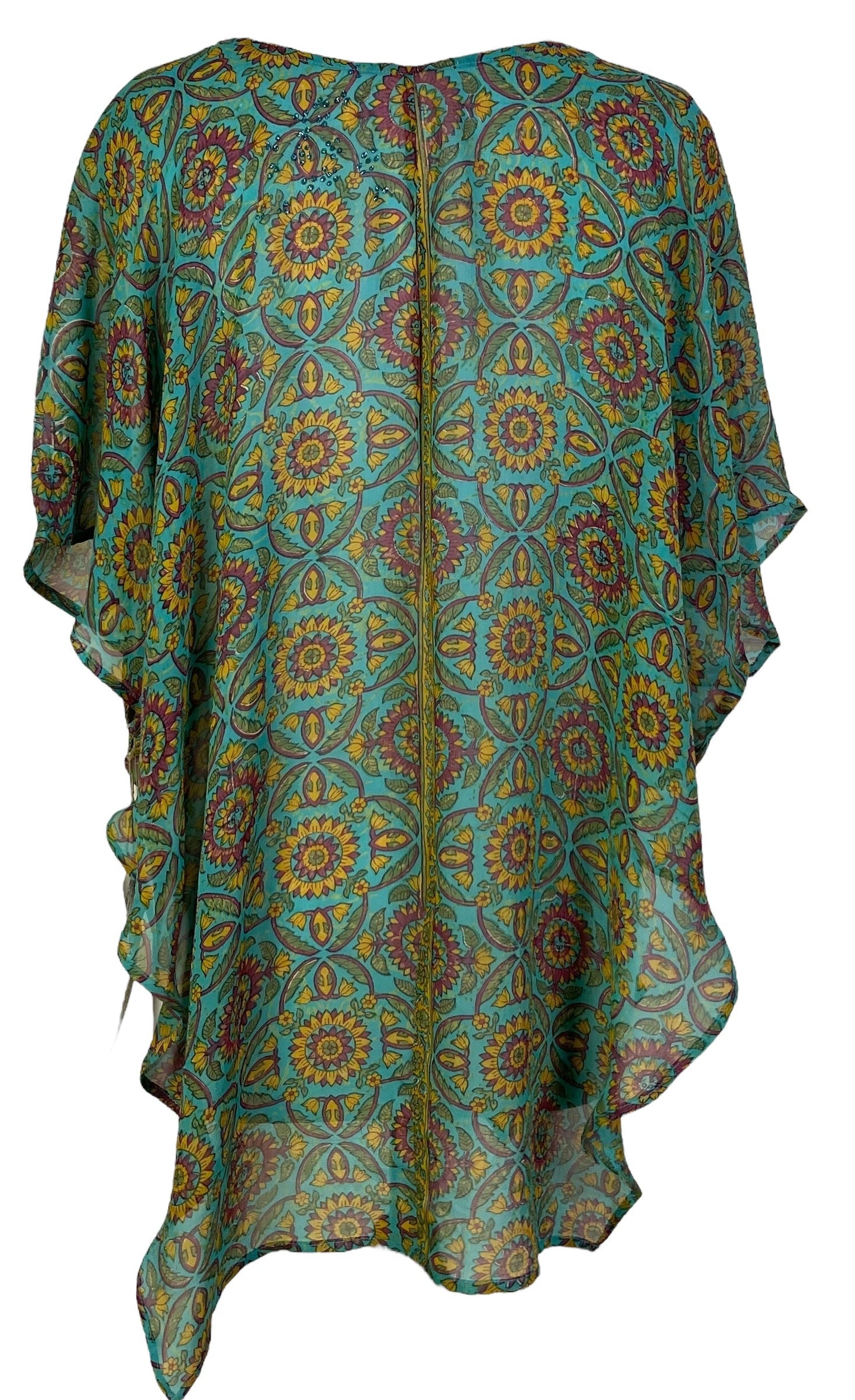 PRG7062 Sheer Avatar Pure Silk Waterfall Top - Velora