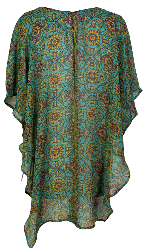 PRG7062 Sheer Avatar Pure Silk Waterfall Top - Velora