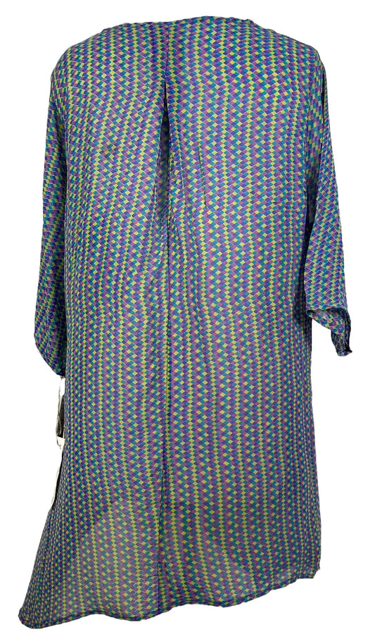 PRG6813 Sheer Avatar Pure Silk Self Pocket Tunic Dress - Velora