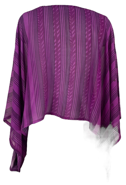 PRG7206 Sheer Avatar Pure Silk Kimono-Sleeved Top - Velora