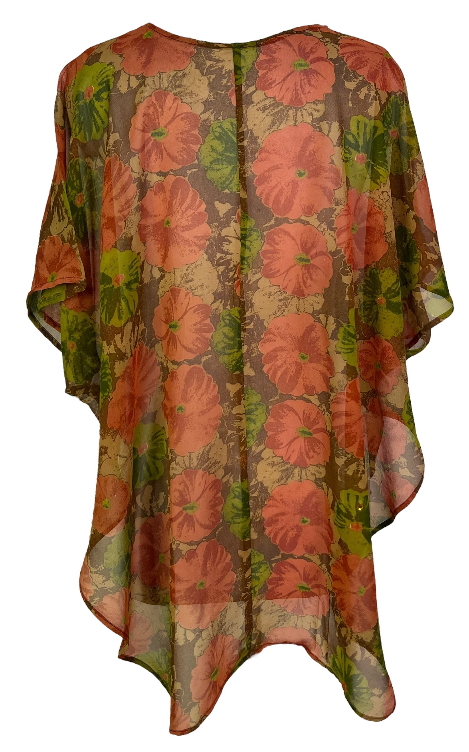 PRG7052 Sheer Avatar Pure Silk Waterfall Top - Velora