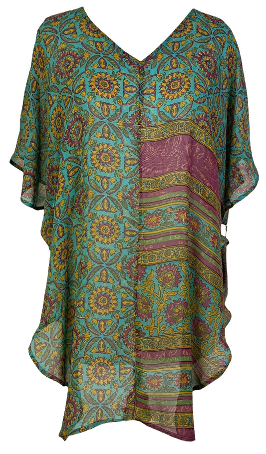 PRG7062 Sheer Avatar Pure Silk Waterfall Top - Velora