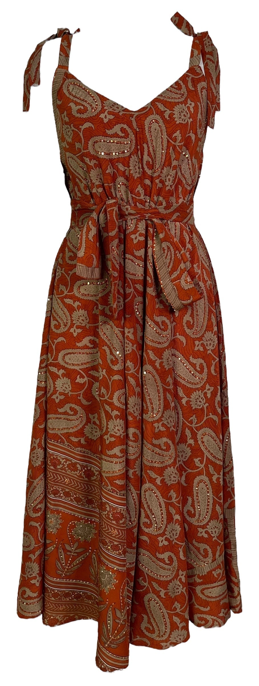 PRC7235 Avatar Pure Silk Maxi Dress with Belt - Velora