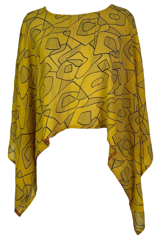 PRG6410 Sheer Avatar Pure Silk Capelet Poncho - Velora