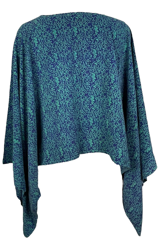 PRC7748 Avatar Pure Silk Kimono-Sleeved Top - Velora