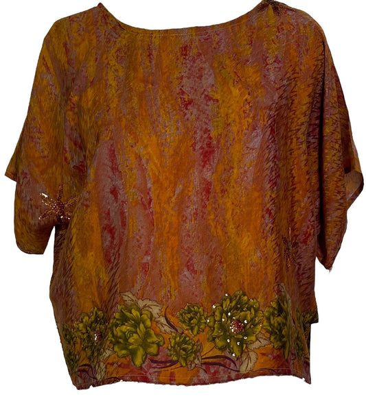 PRC6877 Avatar Pure Silk Boxy Top - Velora