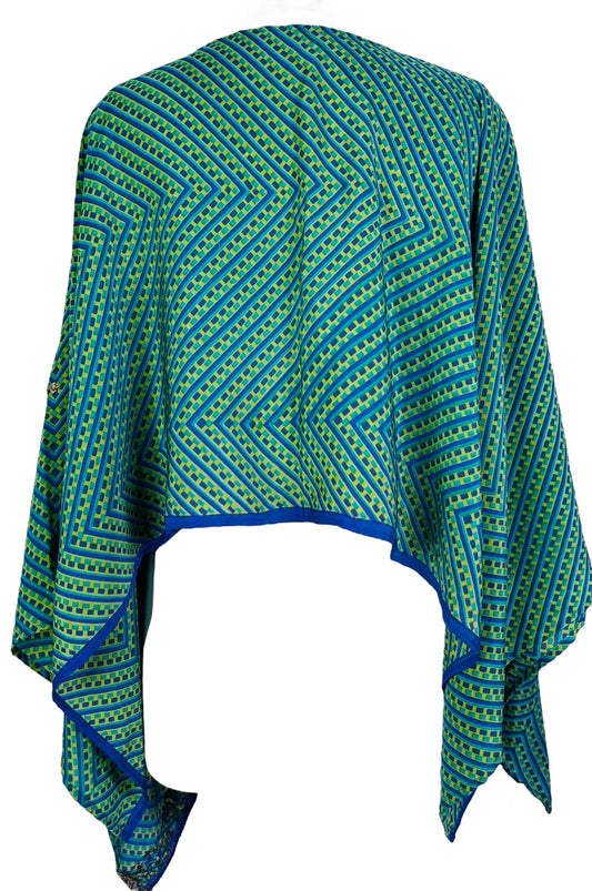 PRC6571B Avatar Pure Silk Capelet Poncho - Velora