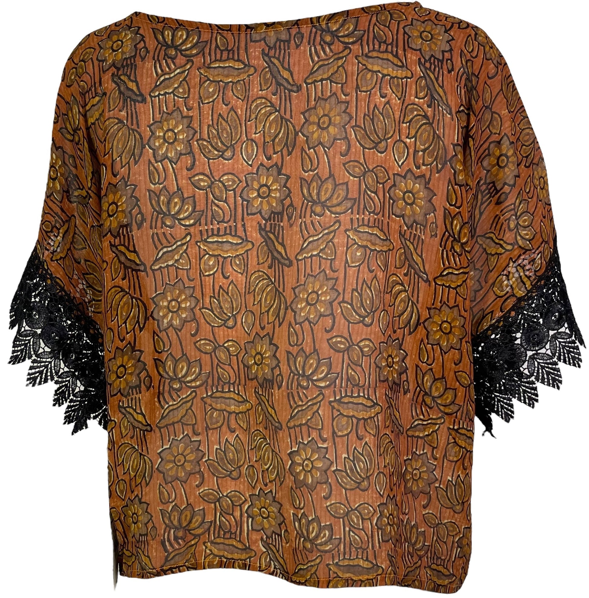 PRG6035 Sheer Avatar Pure Silk Boxy Top - Velora