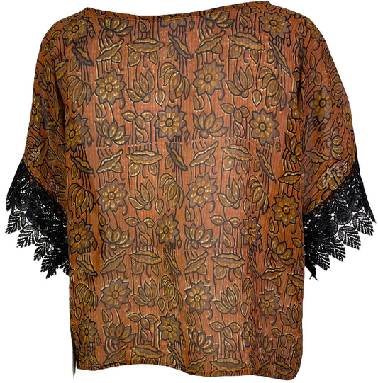 PRG6035 Sheer Avatar Pure Silk Boxy Top - Velora