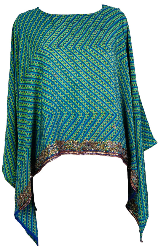 PRC6571B Avatar Pure Silk Capelet Poncho - Velora