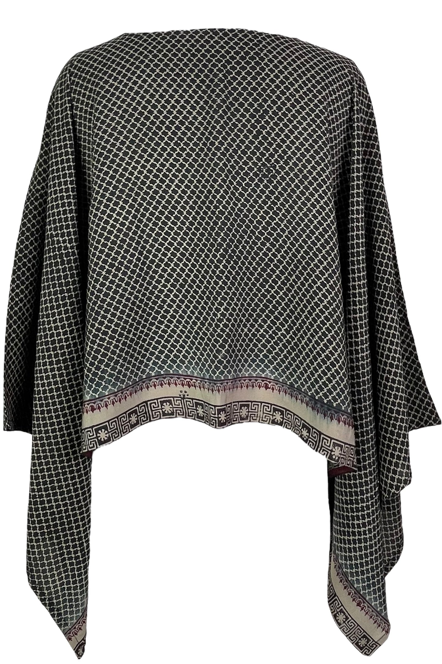 PRC7751 Avatar Pure Silk Kimono-Sleeved Top - Velora