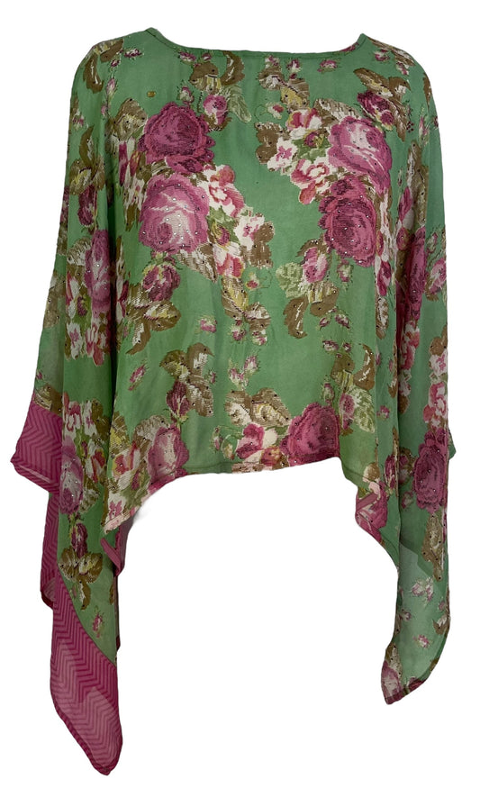 PRG7347 Sheer Avatar Pure Silk Capelet Poncho - Velora