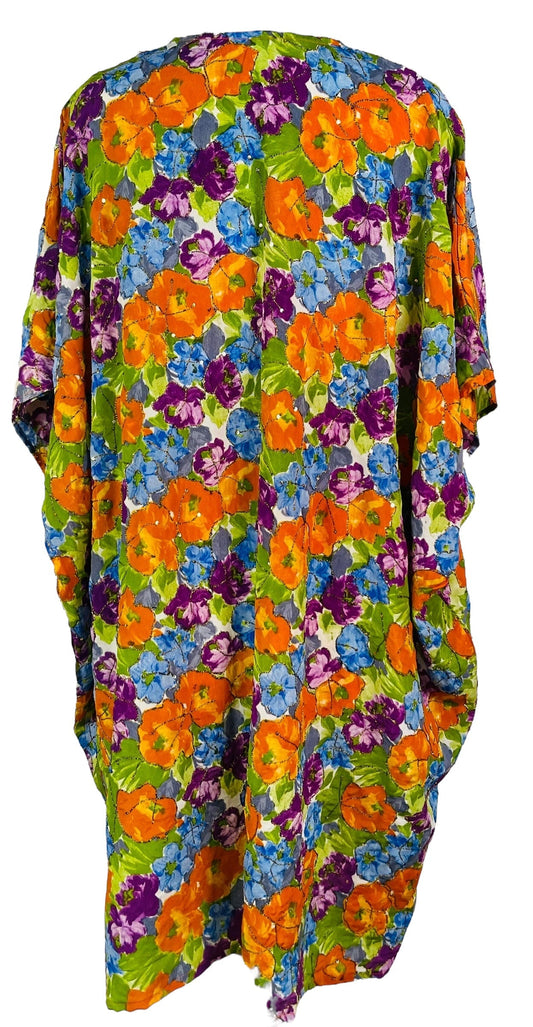 PRC7474 Avatar Pure Silk Midi Length Kaftan - Velora