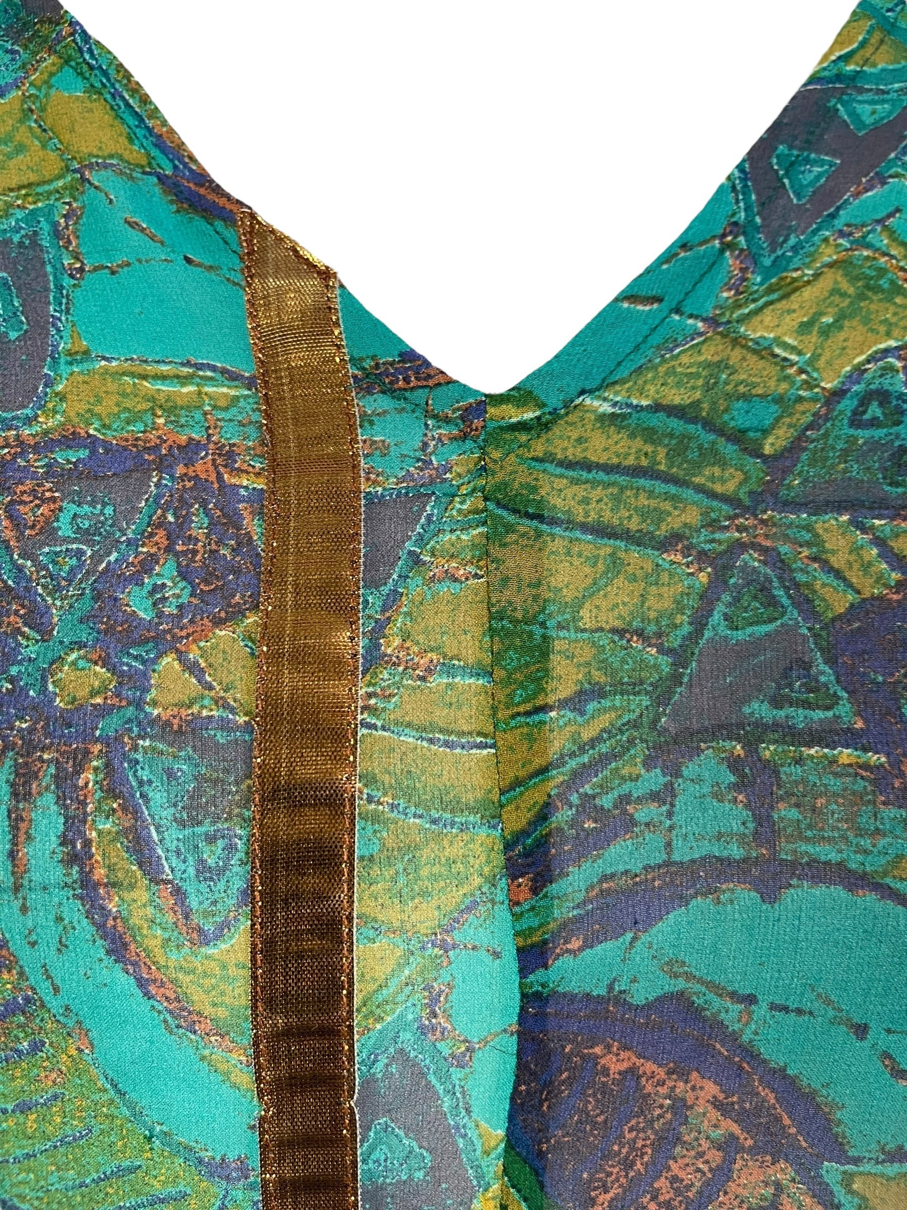 PRG7259 Sheer Avatar Pure Silk Waterfall Top - Velora