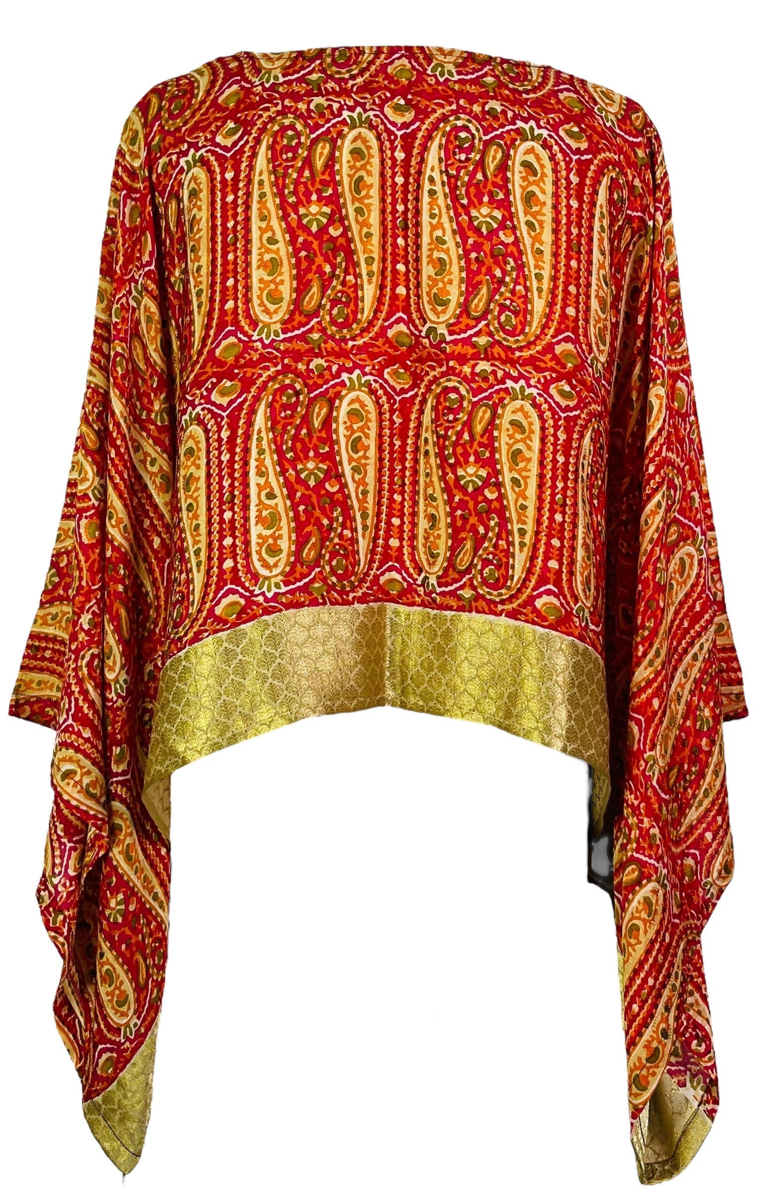 PRC7314 Avatar Pure Silk Kimono-Sleeved Top - Velora