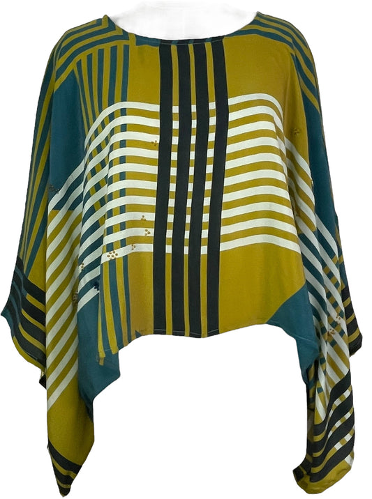 PRC7757 Avatar Pure Silk Kimono-Sleeved Top - Velora