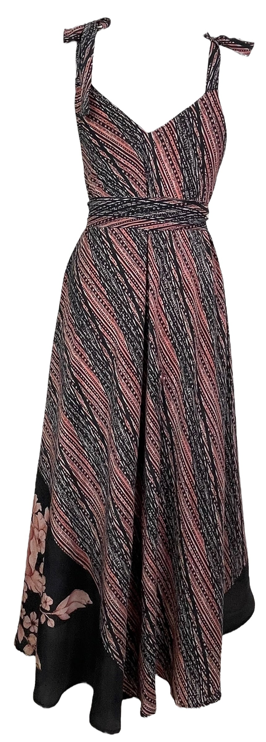 PRC7681 Avatar Pure Silk Maxi Dress with Belt - Velora