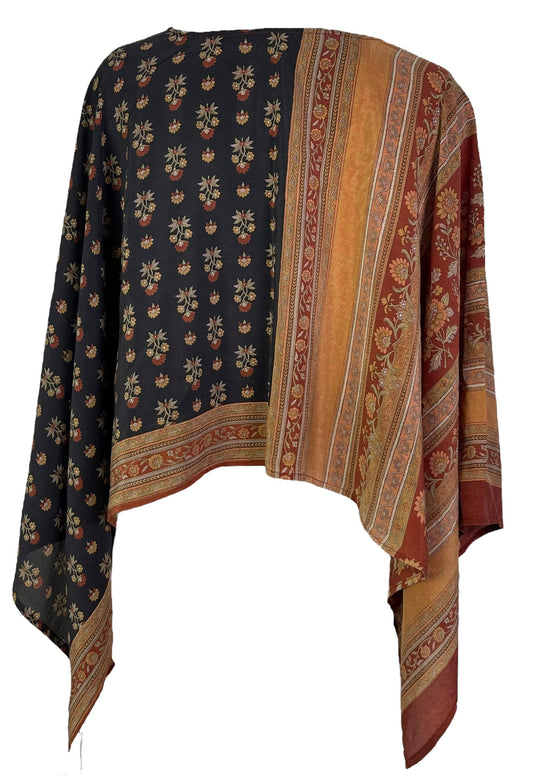 PRC7294 Avatar Pure Silk Capelet Poncho - Velora