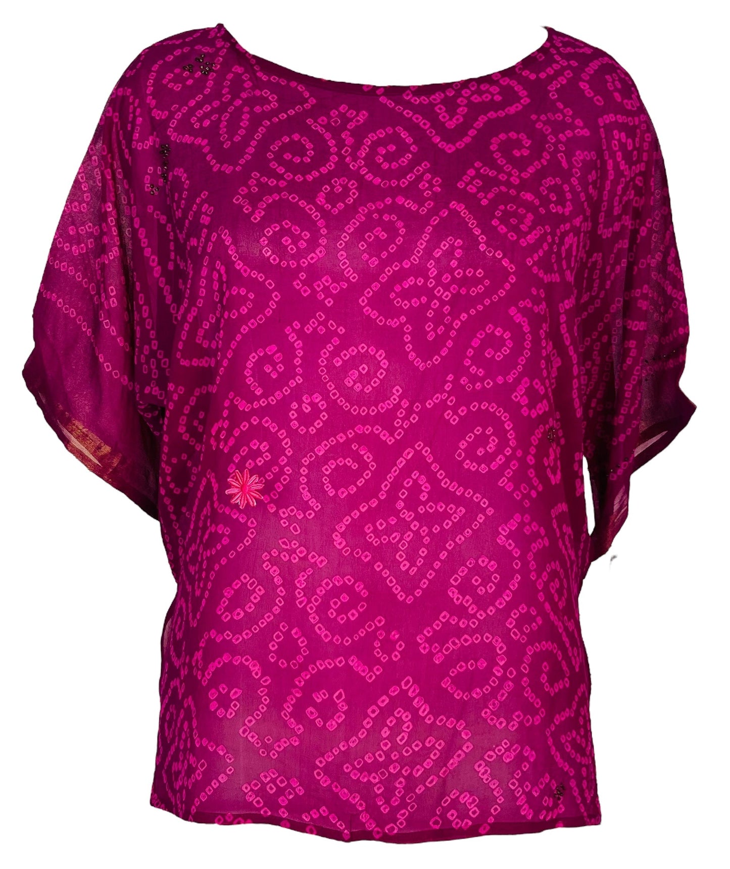 PRG6407 Sheer Avatar Pure Silk Side Slit Top - Velora