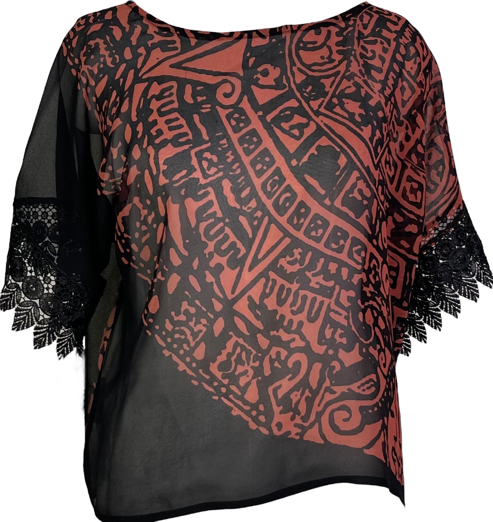 PRG7209 Sheer Avatar Pure Silk Boxy Top - Velora