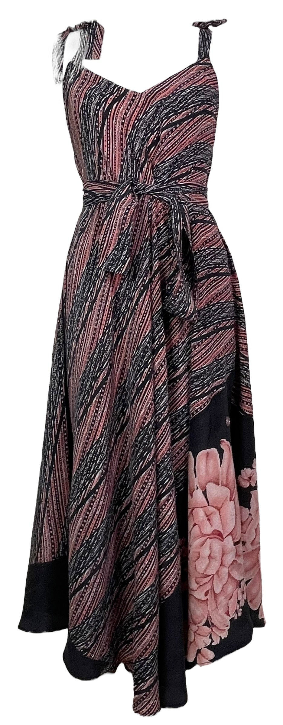 PRC7681 Avatar Pure Silk Maxi Dress with Belt - Velora