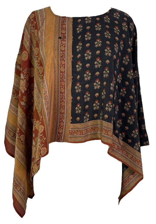 PRC7294 Avatar Pure Silk Capelet Poncho - Velora