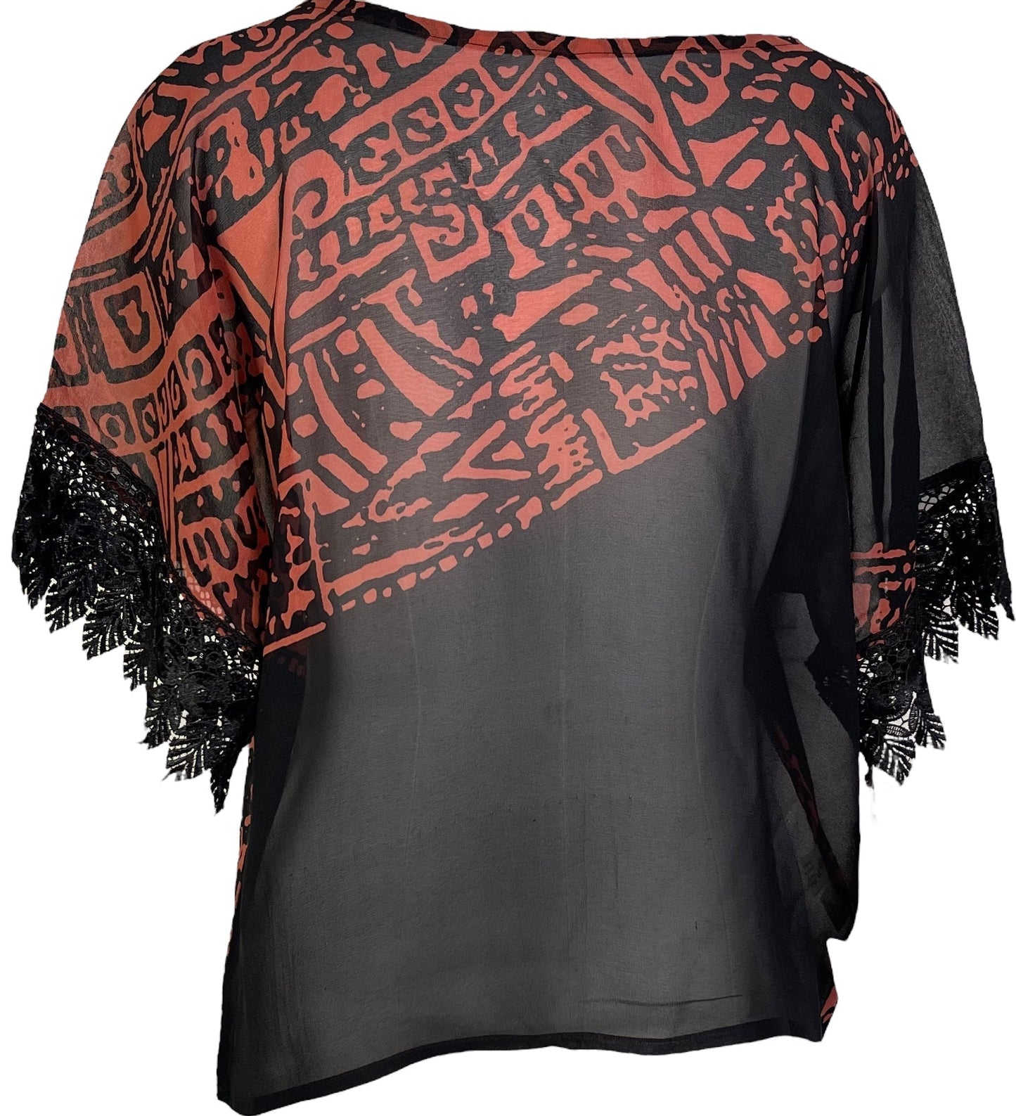 PRG7209 Sheer Avatar Pure Silk Boxy Top - Velora