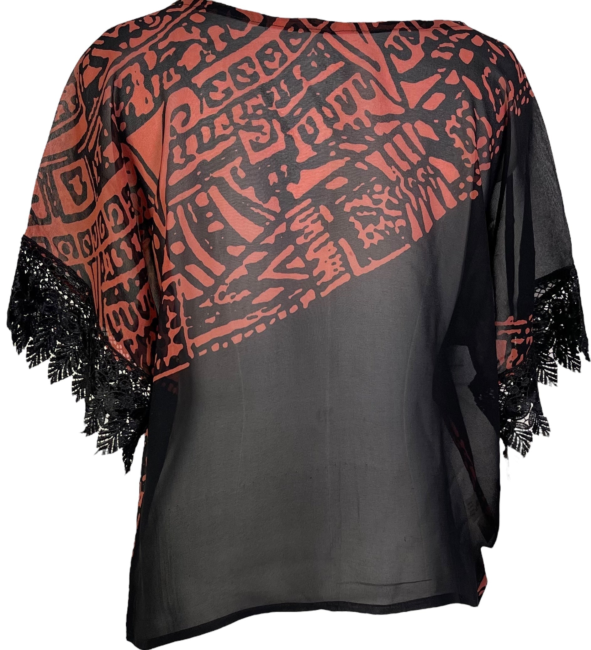 PRG7209 Sheer Avatar Pure Silk Boxy Top - Velora