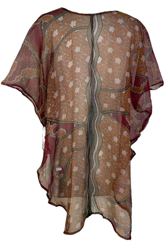 PRG6856 Sheer Sheer Avatar Pure Silk Waterfall Top - Velora