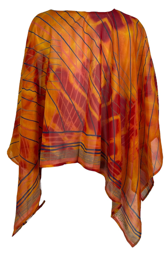 PRG7043 Sheer Avatar Pure Silk Capelet Poncho - Velora