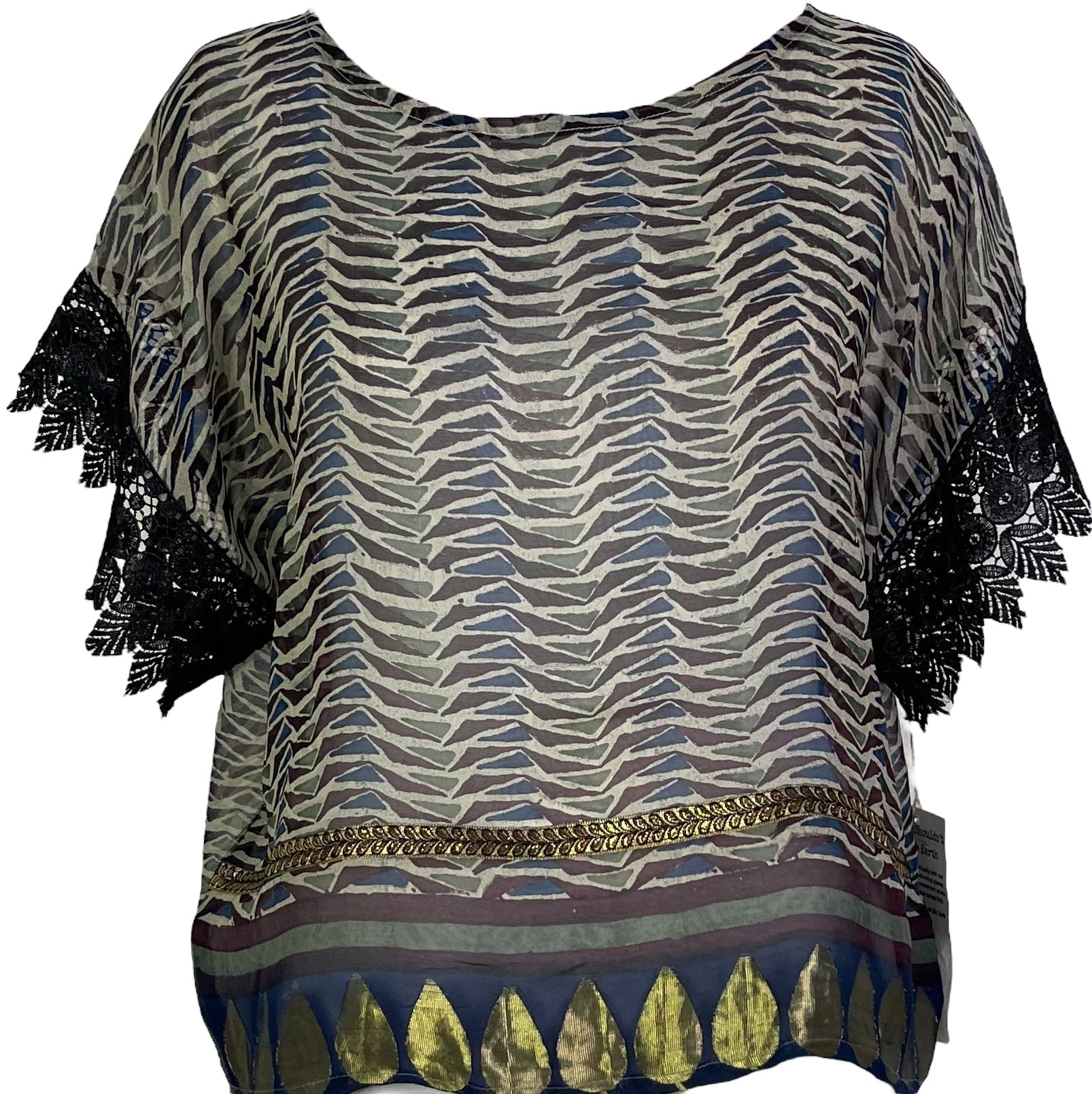 PRG7210 Sheer Avatar Pure Silk Boxy Top - Velora