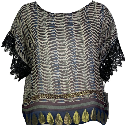 PRG7210 Sheer Avatar Pure Silk Boxy Top - Velora