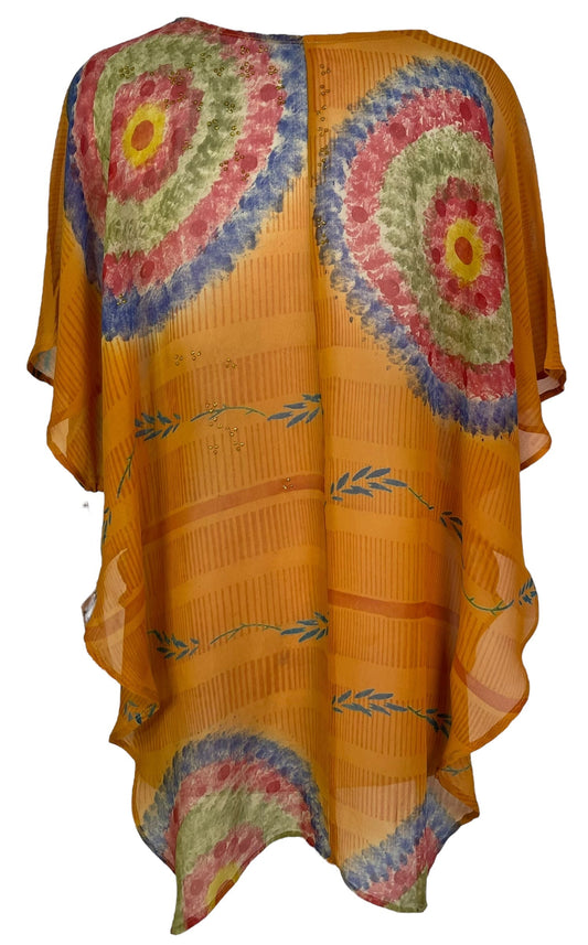 PRG7045 Sheer Avatar Pure Silk Waterfall Top - Velora