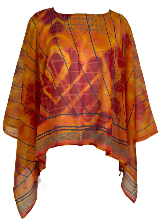 PRG7043 Sheer Avatar Pure Silk Capelet Poncho - Velora