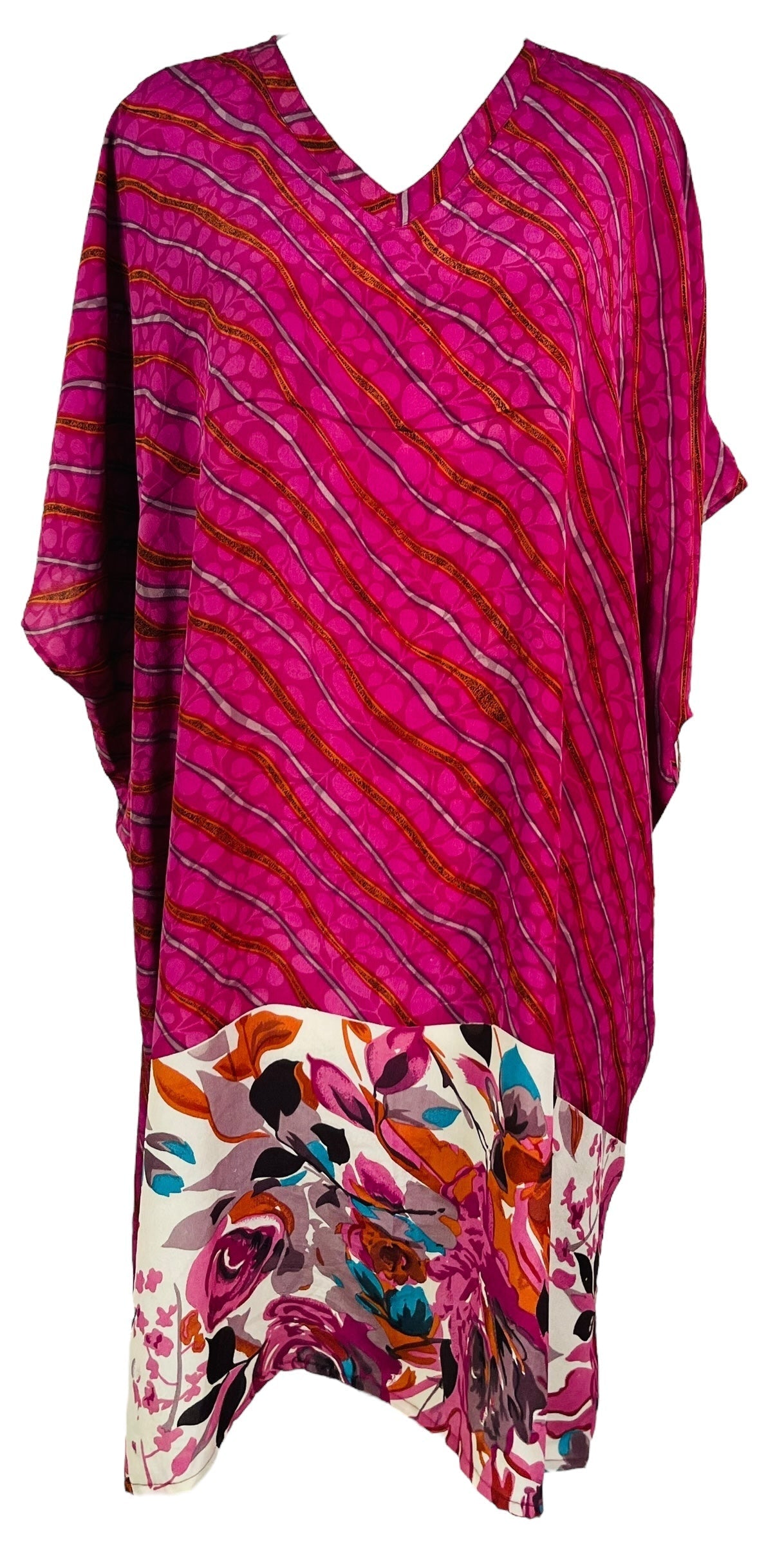 PRC7292 Avatar Pure Silk Midi Length Kaftan - Velora