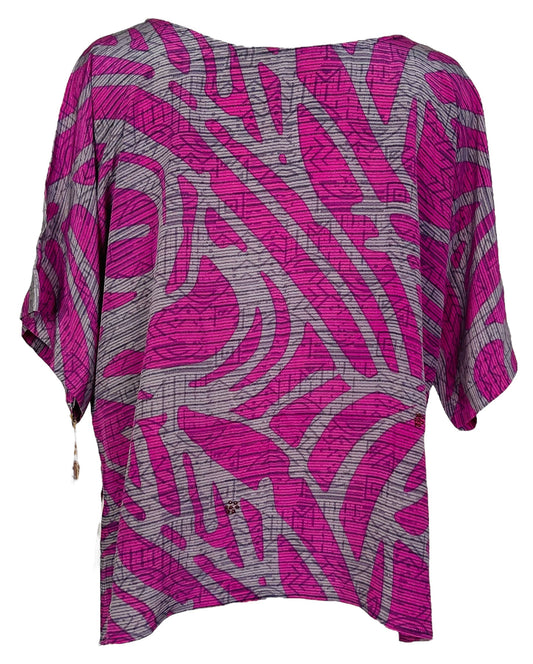 PRC7031 Avatar Pure Silk Side Slit Top - Velora