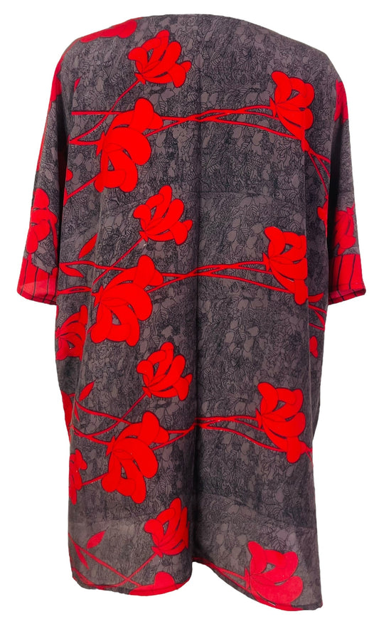 PRC7513A Avatar Pure Silk Kimono-Sleeved Jacket with Belt - Velora