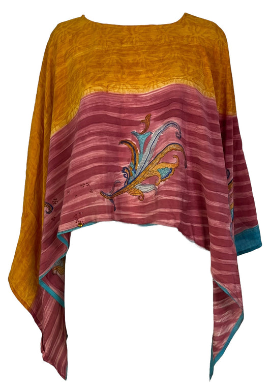 PRC7320 Avatar Pure Silk Capelet Poncho - Velora
