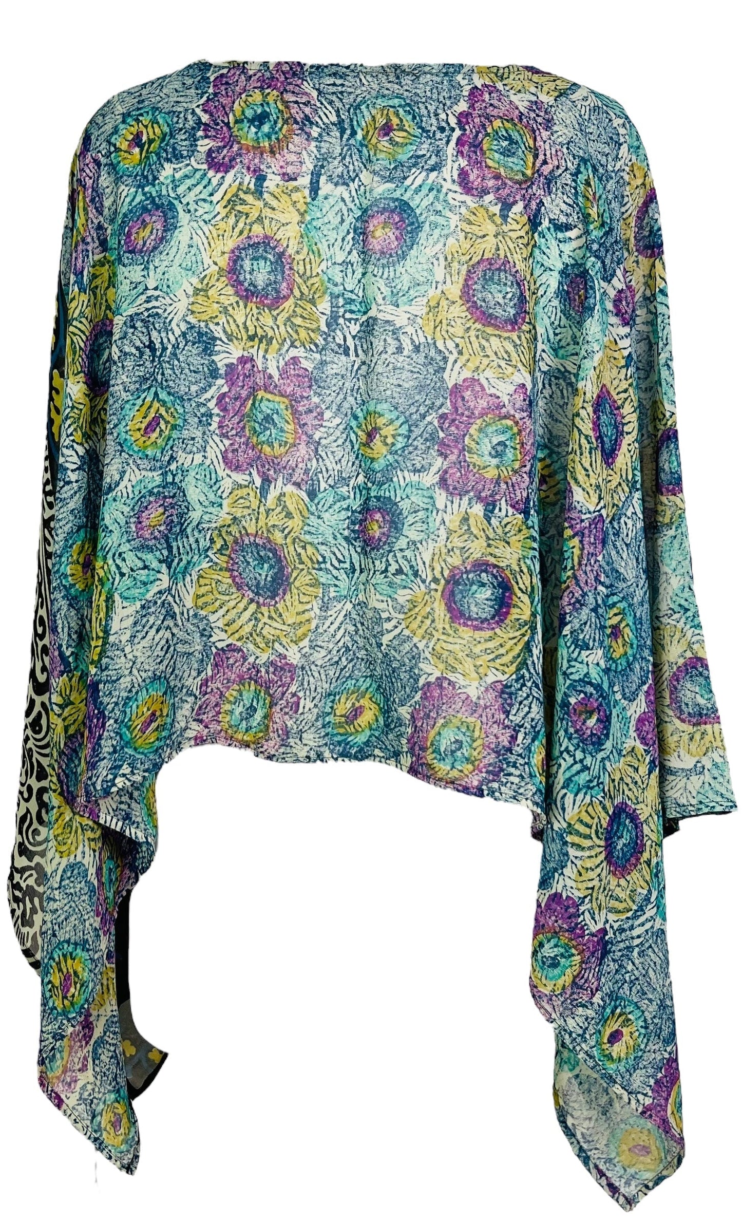 PRG6613 Sheer Avatar Pure Silk Capelet Poncho - Velora